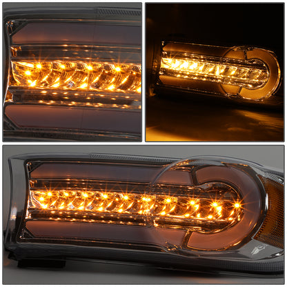 CUARTOS LUZ 07-14 TOYOTA FJ CRUISER - 3D - LED - DRL - 2PC - CHROME HOUSING / AMBER CORNER