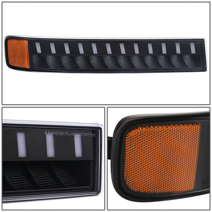 CUARTOS LUZ CHEVROLET EXPRESS 1500 2003-2014 / CHEVROLET EXPRESS 2500 2003-2023 / CHEVROLET EXPRESS 3500 2003-2023 / GMC SAVANA 1500 2003-2014 / GMC SAVANA 2500 2003-2023 / GMC SAVANA 3500 2003-2023 - FULL LED RUNNING / TURN SIGNAL LIGHT - BLACK HOUSING /