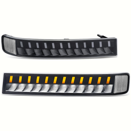 CUARTOS LUZ CHEVROLET EXPRESS 1500 2003-2014 / CHEVROLET EXPRESS 2500 2003-2023 / CHEVROLET EXPRESS 3500 2003-2023 / GMC SAVANA 1500 2003-2014 / GMC SAVANA 2500 2003-2023 / GMC SAVANA 3500 2003-2023 - FULL LED RUNNING / TURN SIGNAL LIGHT - BLACK HOUSING /