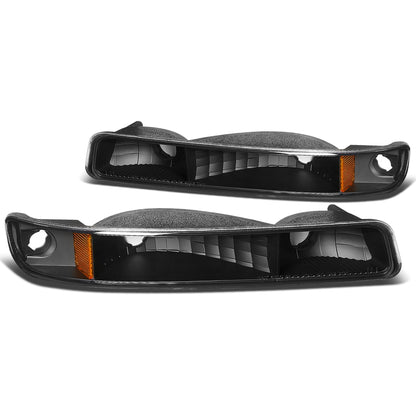 CUARTOS LUZ 99-06 GMC SIERRA 1500, 2500, 3500 AND HD MODELS / 2007 SIERRA 1500, 2500, 3500 AND HD MODELS CLASSIC ONLY / 00-06 YUKON 1500, 2500 - DOES NOT FIT C3 OR DENALI MODELS - 2PC - BLACK / AMBER CORNER