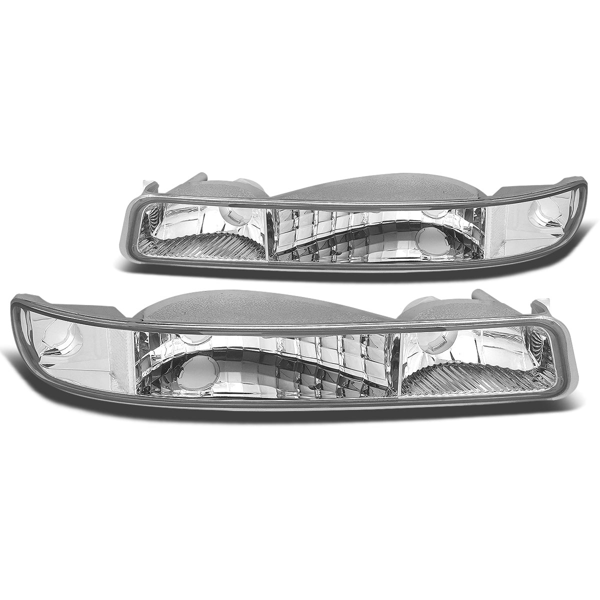 CUARTOS LUZ 99-06 GMC SIERRA 1500, 2500, 3500 AND HD MODELS / 2007 SIERRA 1500, 2500, 3500 AND HD MODELS CLASSIC ONLY / 00-06 YUKON 1500, 2500 - DOES NOT FIT C3 OR DENALI MODELS - 2PC - CHROME / CLEAR CORNER