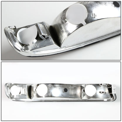 CUARTOS LUZ 99-06 GMC SIERRA 1500, 2500, 3500 AND HD MODELS / 2007 SIERRA 1500, 2500, 3500 AND HD MODELS CLASSIC ONLY / 00-06 YUKON 1500, 2500 - DOES NOT FIT C3 OR DENALI MODELS - 2PC - CHROME / CLEAR CORNER