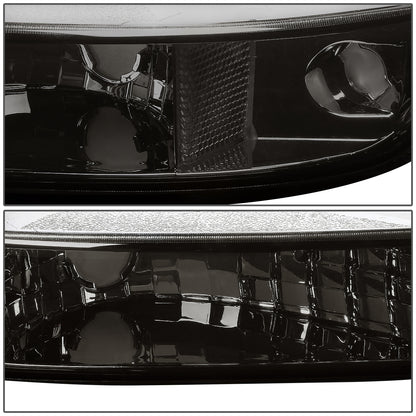 CUARTOS LUZ 99-06 GMC SIERRA 1500, 2500, 3500 AND HD MODELS / 2007 SIERRA 1500, 2500, 3500 AND HD MODELS CLASSIC ONLY / 00-06 YUKON 1500, 2500 - DOES NOT FIT C3 OR DENALI MODELS - 2PC - SMOKE / CLEAR CORNER