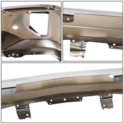 DEFENSA 16-18 CHEVY SILVERADO 1500 FRONT BUMPER FACE BAR - W/ FOG LIGHT CUT OUT, W/ SENSOR HOLE, CHROME