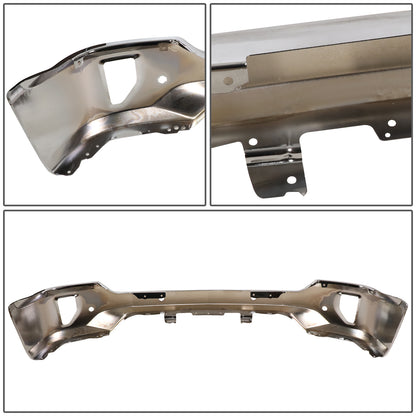 DEFENSA 16-18 CHEVY SILVERADO 1500 FRONT BUMPER FACE BAR - W/ FOG LIGHT CUT OUT, W/ SENSOR HOLE, CHROME