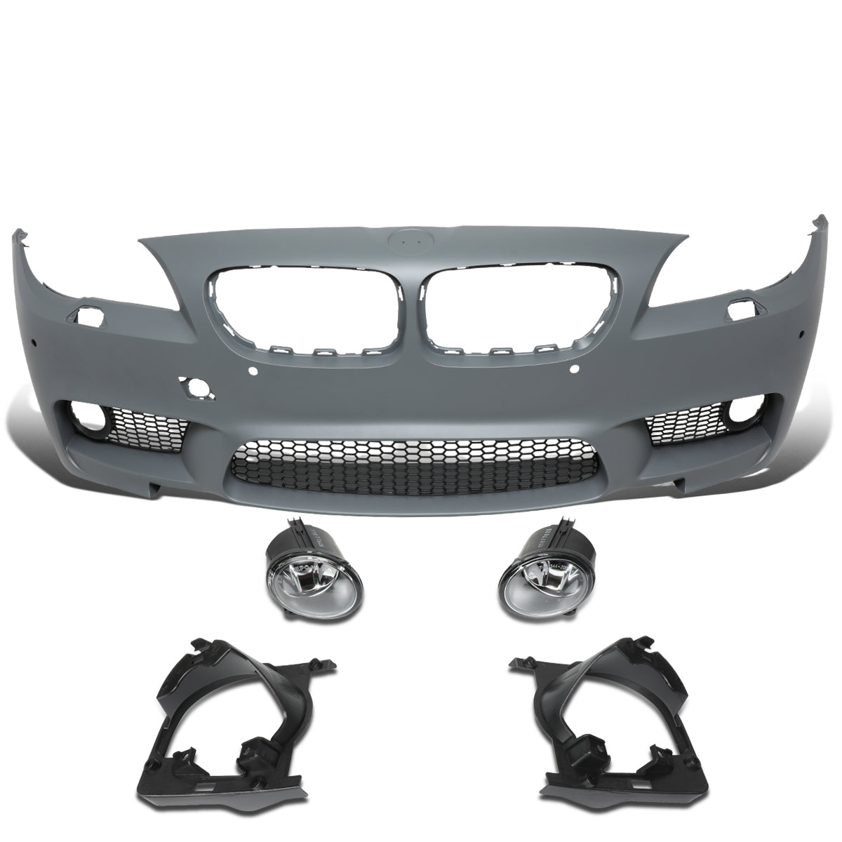 DEFENSA WITH FOG LIGHTS - 10-16 BMW 5-SERIES SEDAN, HATCHBACK - M5 STYLE - GRAY