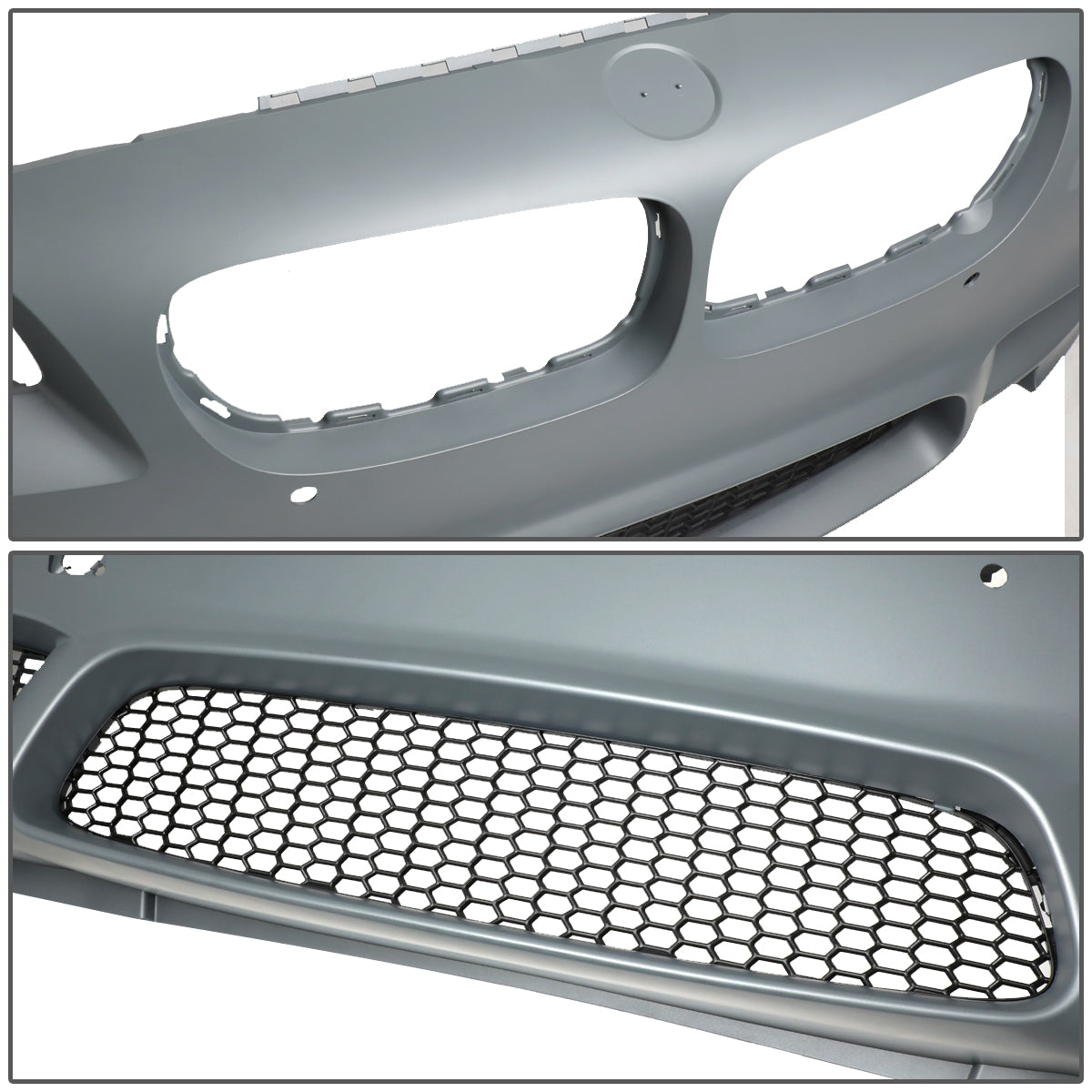 DEFENSA WITH FOG LIGHTS - 10-16 BMW 5-SERIES SEDAN, HATCHBACK - M5 STYLE - GRAY