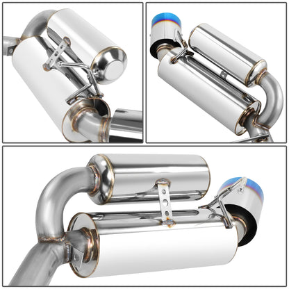 TUBERIA CATBACK AXELBACK - 03-09 NISSAN 350Z Z33/G35 V35 - DUAL BURNT TIP - STAINLESS STEEL