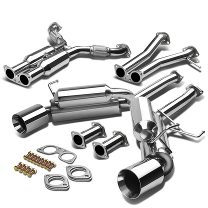 TUBERIA CATBACK CATBACK - 03-09 NISSAN 350Z Z33/G35 V35 - DUAL ROLLED TIP - STAINLESS STEEL