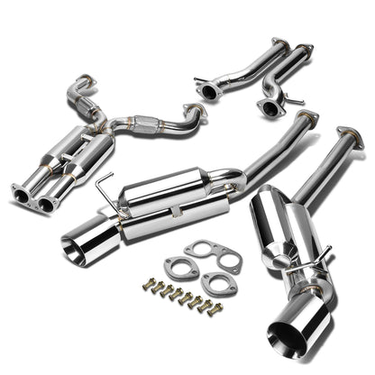TUBERIA CATBACK CATBACK - 09-16 NISSAN 370Z - DUAL ROLLED TIP - STAINLESS STEEL