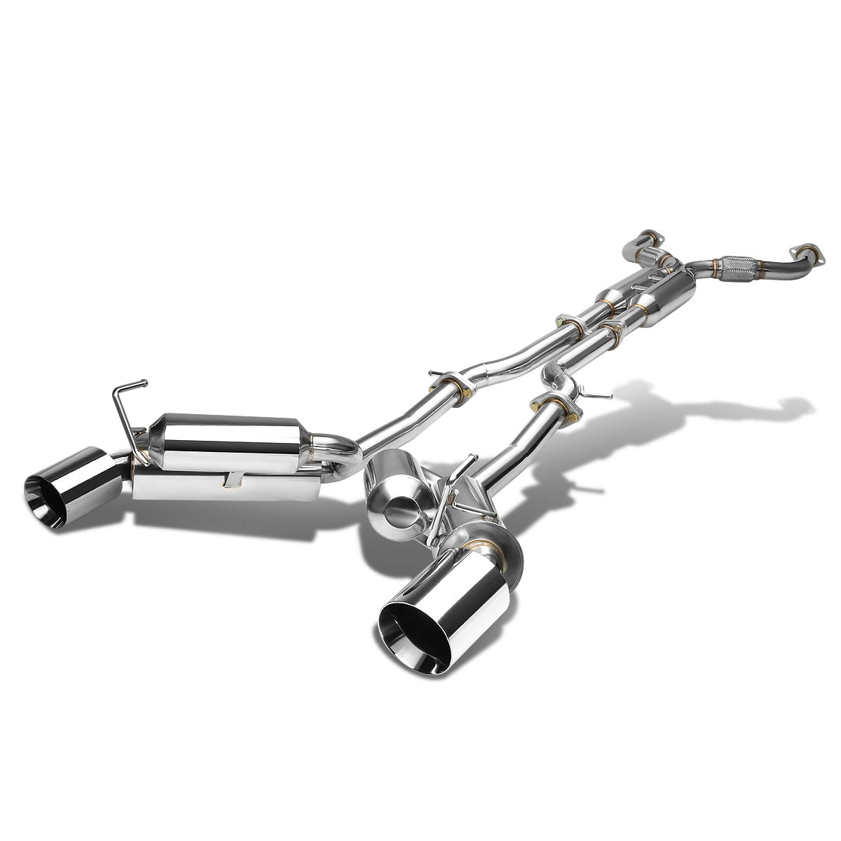 TUBERIA CATBACK CATBACK - 09-16 NISSAN 370Z - DUAL ROLLED TIP - STAINLESS STEEL