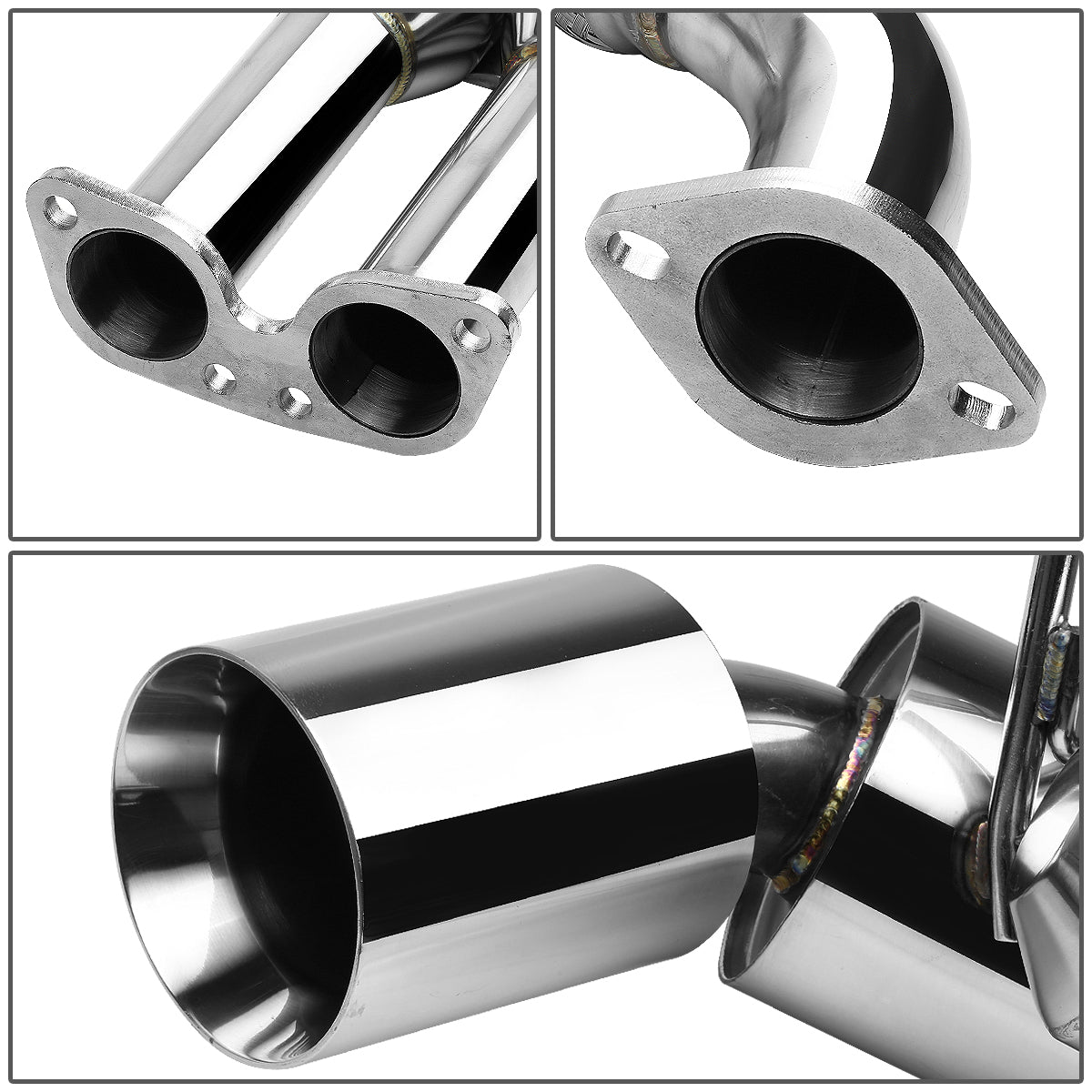 TUBERIA CATBACK CATBACK - 09-16 NISSAN 370Z - DUAL ROLLED TIP - STAINLESS STEEL