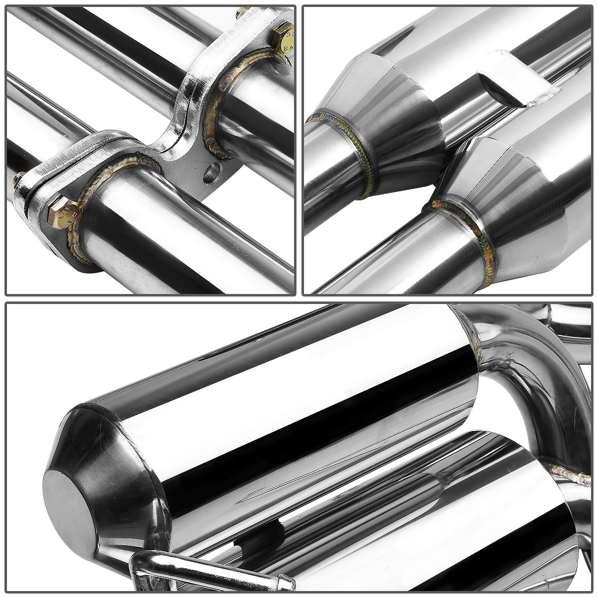 TUBERIA CATBACK CATBACK - 09-16 NISSAN 370Z - DUAL ROLLED TIP - STAINLESS STEEL