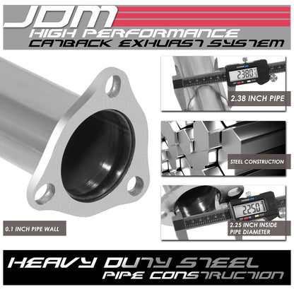 TUBERIA CATBACK CATBACK - 94-01 ACURA INTEGRA 2DOOR GSR - SINGLE BURNT TIP - STAINLESS STEEL