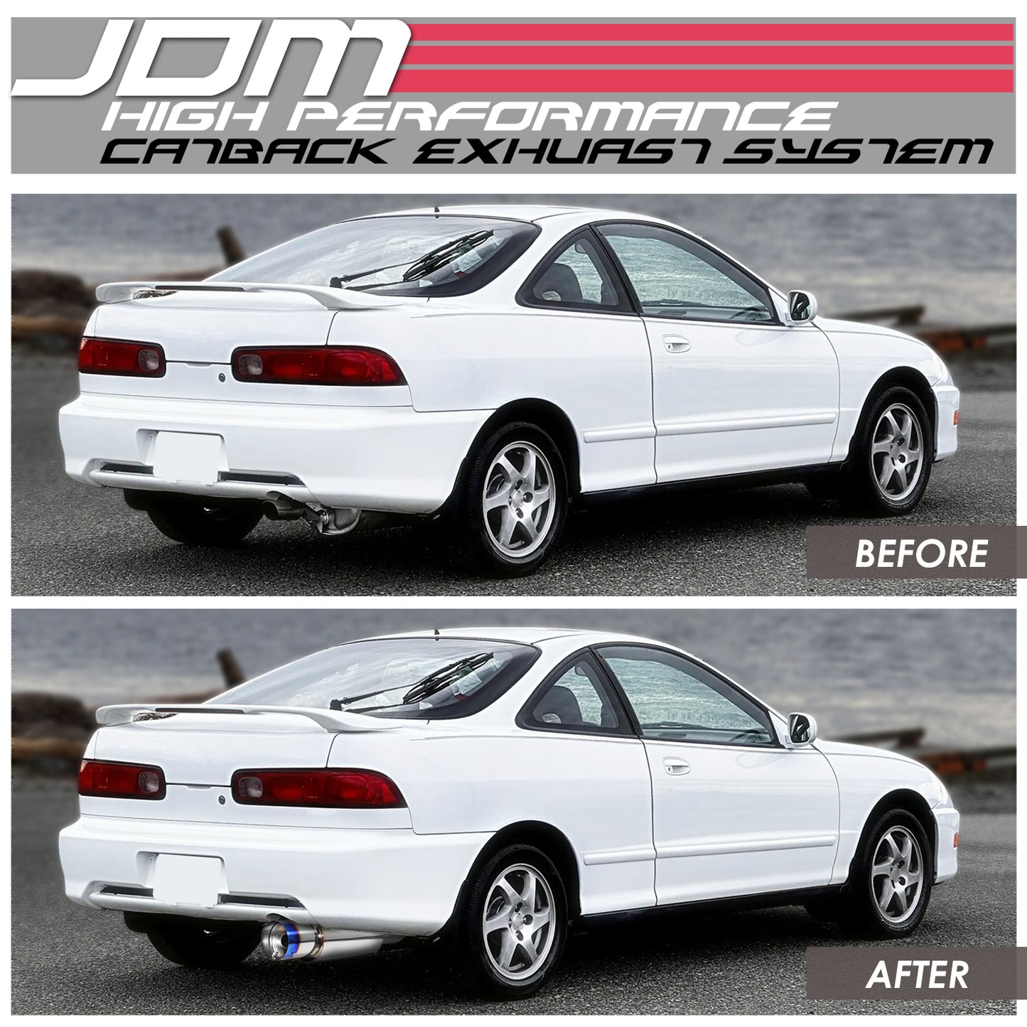 TUBERIA CATBACK CATBACK - 94-01 ACURA INTEGRA 2DOOR GSR - SINGLE BURNT TIP - STAINLESS STEEL