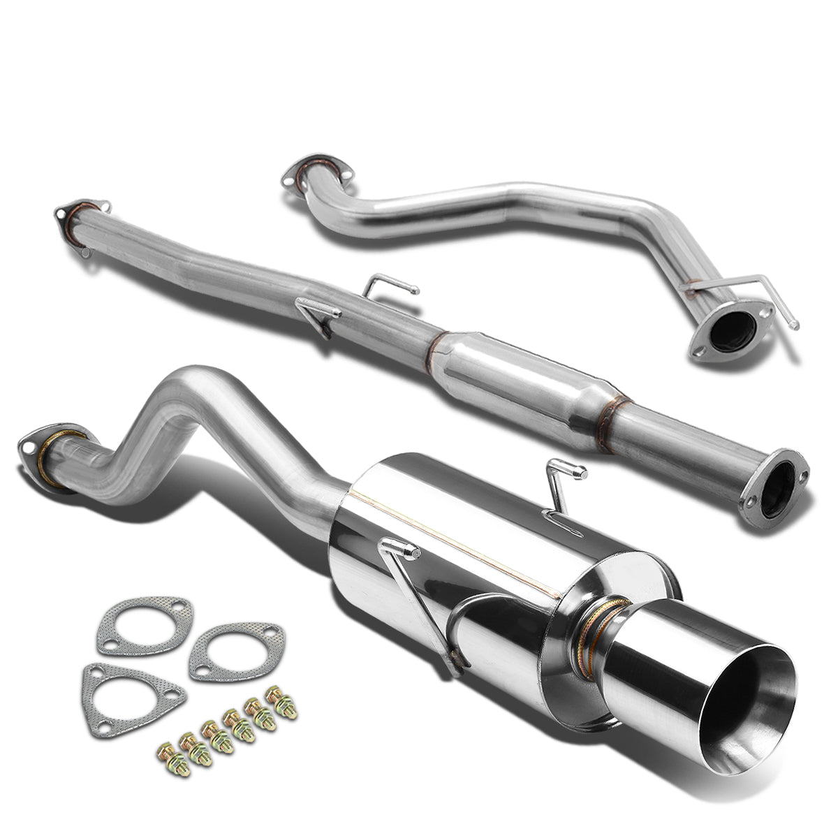 TUBERIA CATBACK CATBACK - 94-01 ACURA INTEGRA 94-01 2/3 DOOR RS/LS/GS - SINGLE ROLLED TIP - STAINLESS STEEL