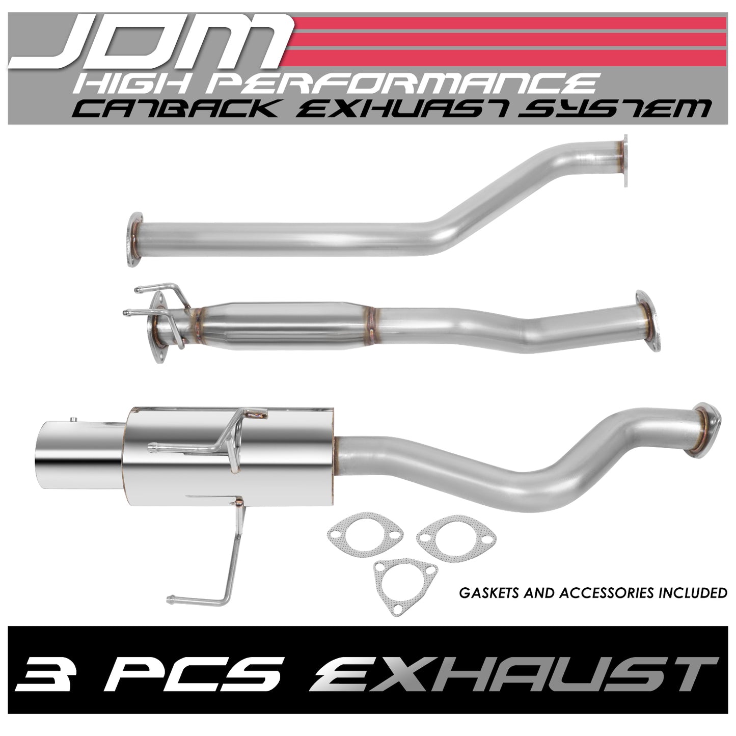 TUBERIA CATBACK CATBACK - 02-06 ACURA RSX NON-S SYSTEM - SINGLE TIP - STAINLESS STEEL