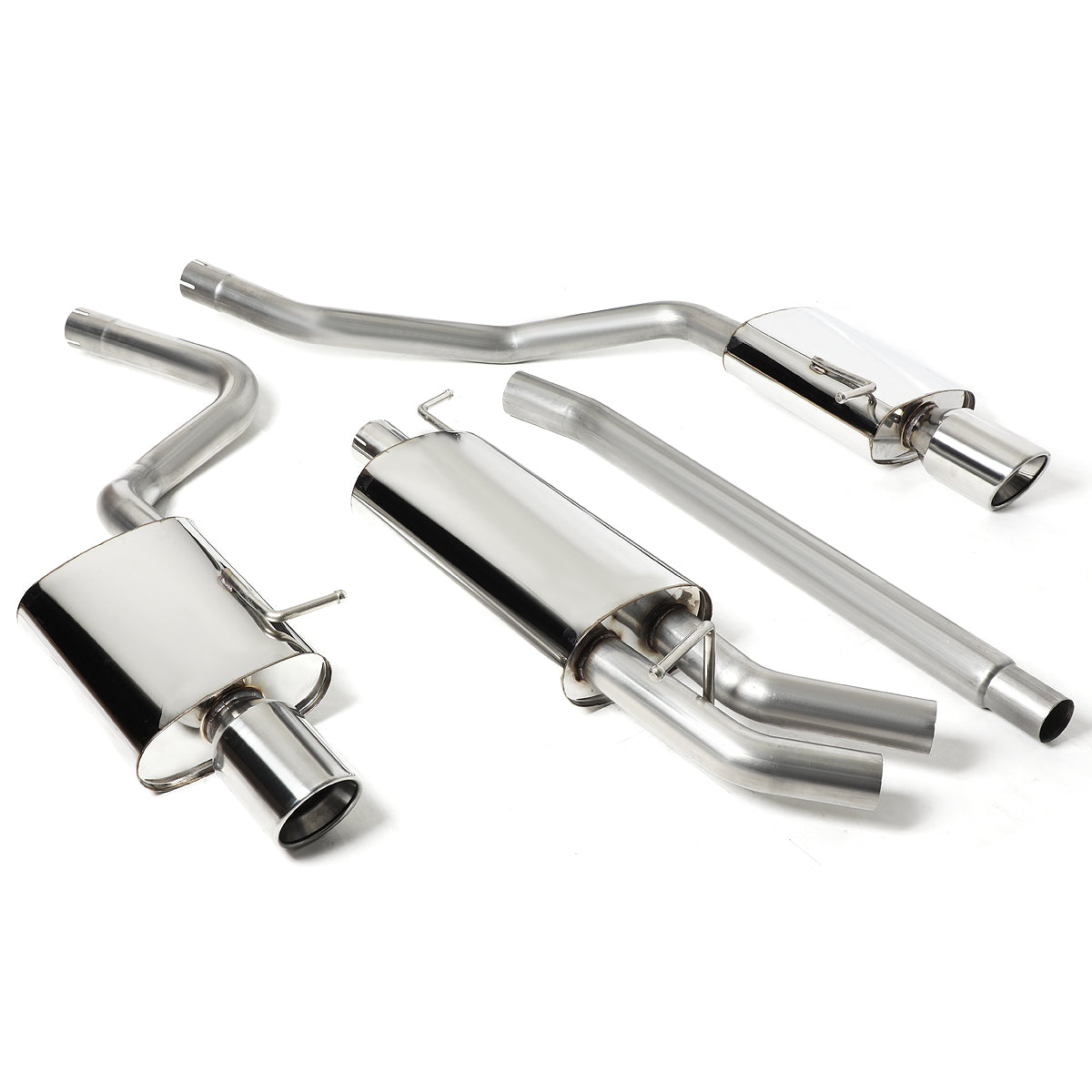TUBERIA CATBACK CATBACK - 02-05 AUDI A4 SEDAN / COUPE 1.8L, 2.0L TURBO FWD - DOUBLE ROLLED TIP - STAINLESS STEEL