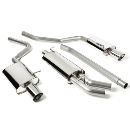 TUBERIA CATBACK CATBACK - 02-05 AUDI A4 SEDAN / COUPE 1.8L, 2.0L TURBO FWD - DOUBLE ROLLED TIP - STAINLESS STEEL