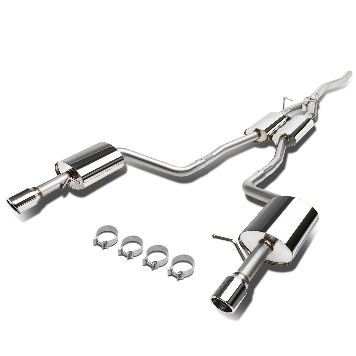 TUBERIA CATBACK CATBACK - 02-08 AUDI A4 QUATTRO 1.8L, 2.0L - DOUBLE ROLLED TIP - STAINLESS STEEL