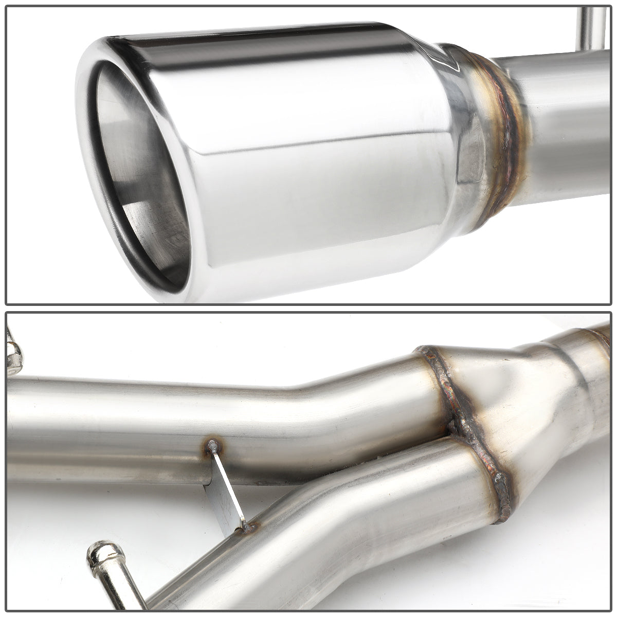 TUBERIA CATBACK CATBACK - 02-08 AUDI A4 QUATTRO 1.8L, 2.0L - DOUBLE ROLLED TIP - STAINLESS STEEL