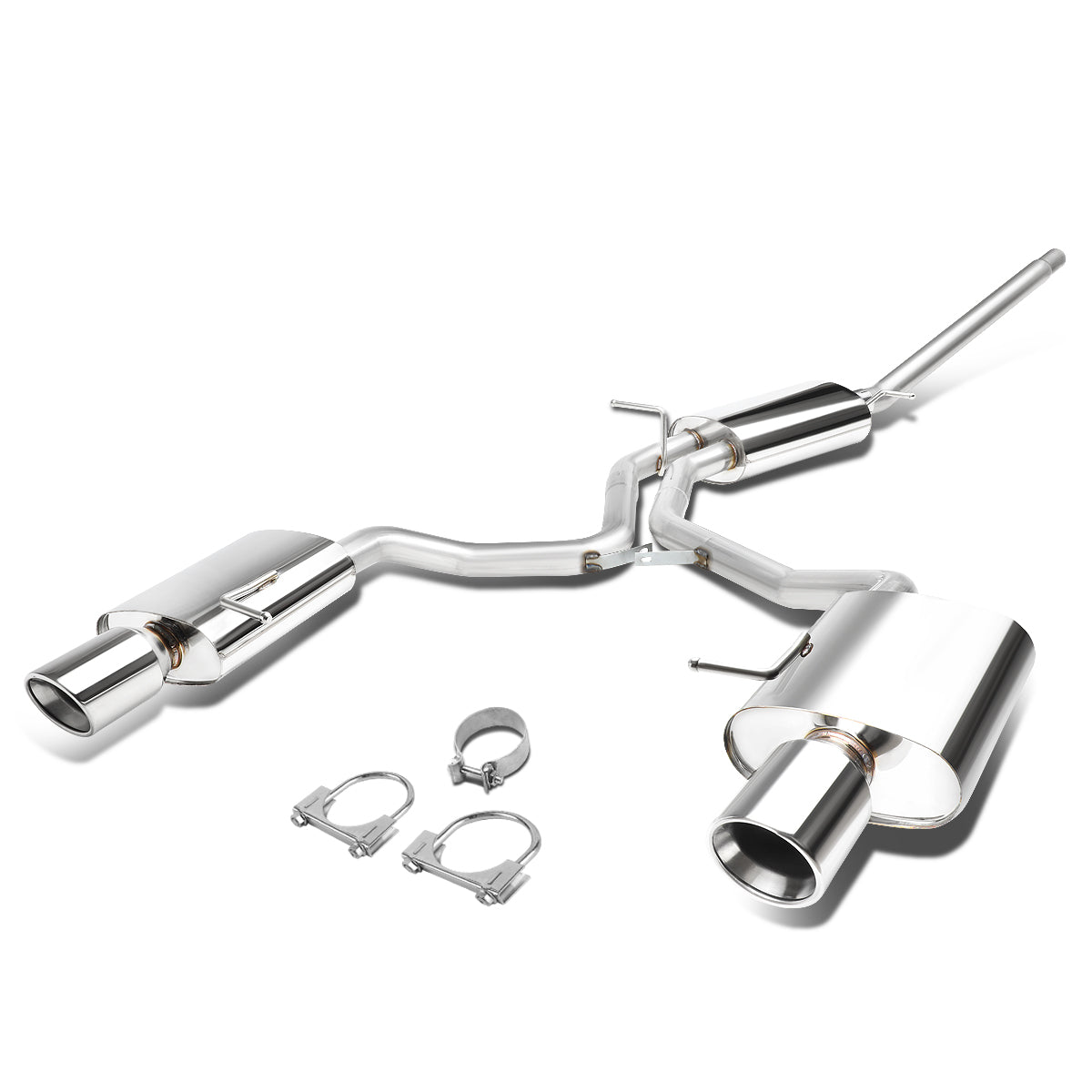 TUBERIA CATBACK CATBACK - 06-09 AUDI A4 SEDAN / COUPE 2.0L TURBO FWD - DOUBLE ROLLED TIP - STAINLESS STEEL