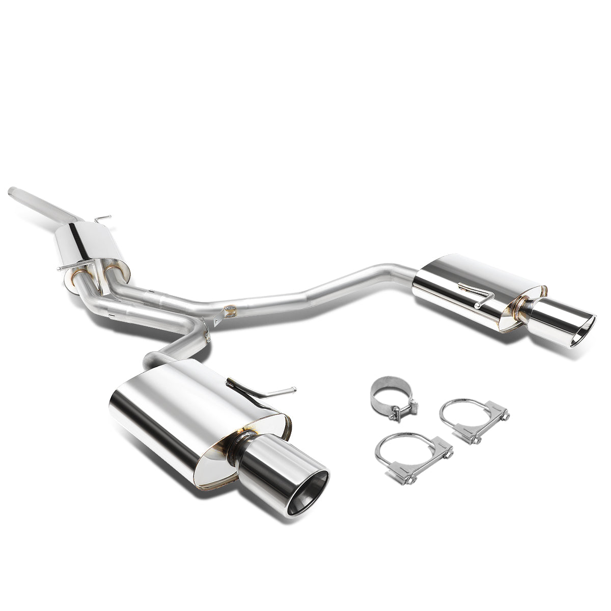 TUBERIA CATBACK CATBACK - 06-09 AUDI A4 SEDAN / COUPE 2.0L TURBO FWD - DOUBLE ROLLED TIP - STAINLESS STEEL