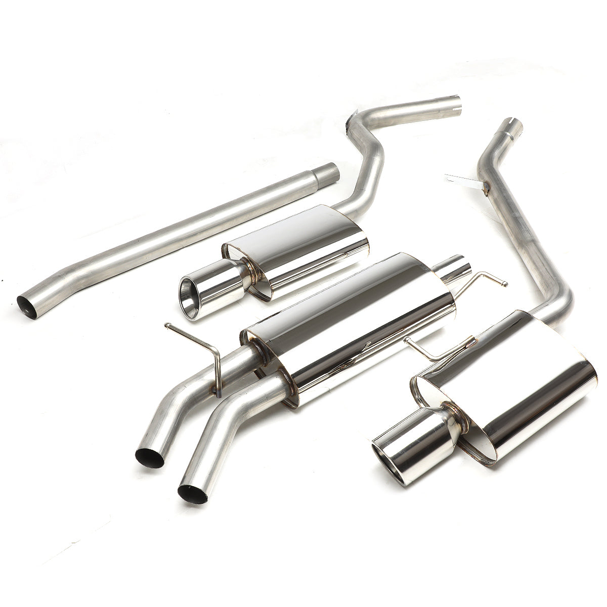 TUBERIA CATBACK CATBACK - 06-09 AUDI A4 SEDAN / COUPE 2.0L TURBO FWD - DOUBLE ROLLED TIP - STAINLESS STEEL