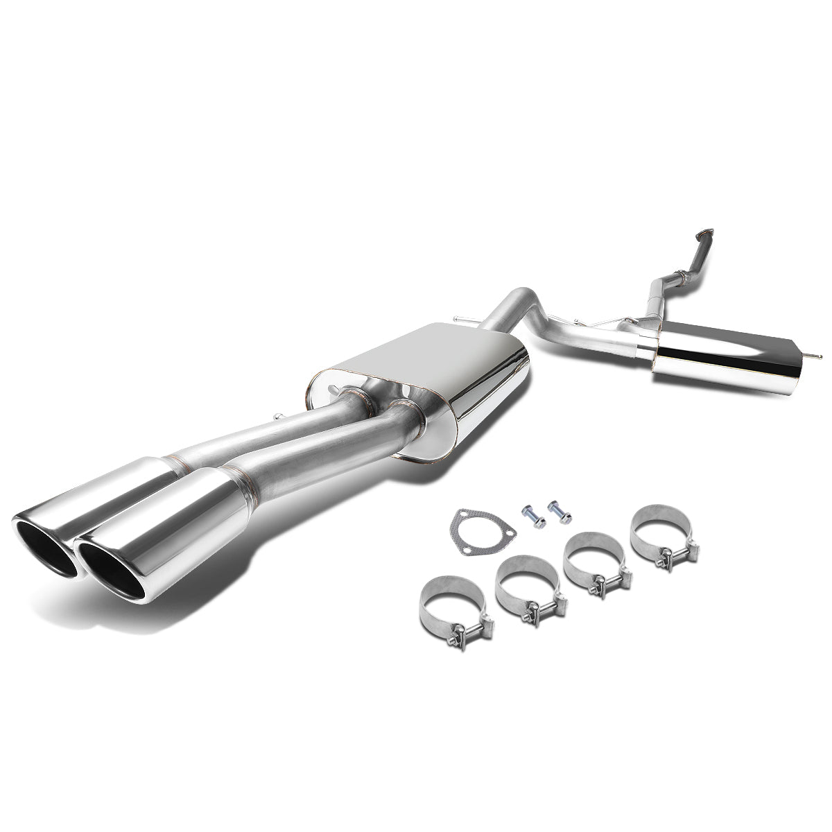 TUBERIA CATBACK CATBACK - 97-01 AUDI A4 SEDAN / WAGON 1.8L TURBO FWD - DOUBLE ROLLED TIP - STAINLESS STEEL