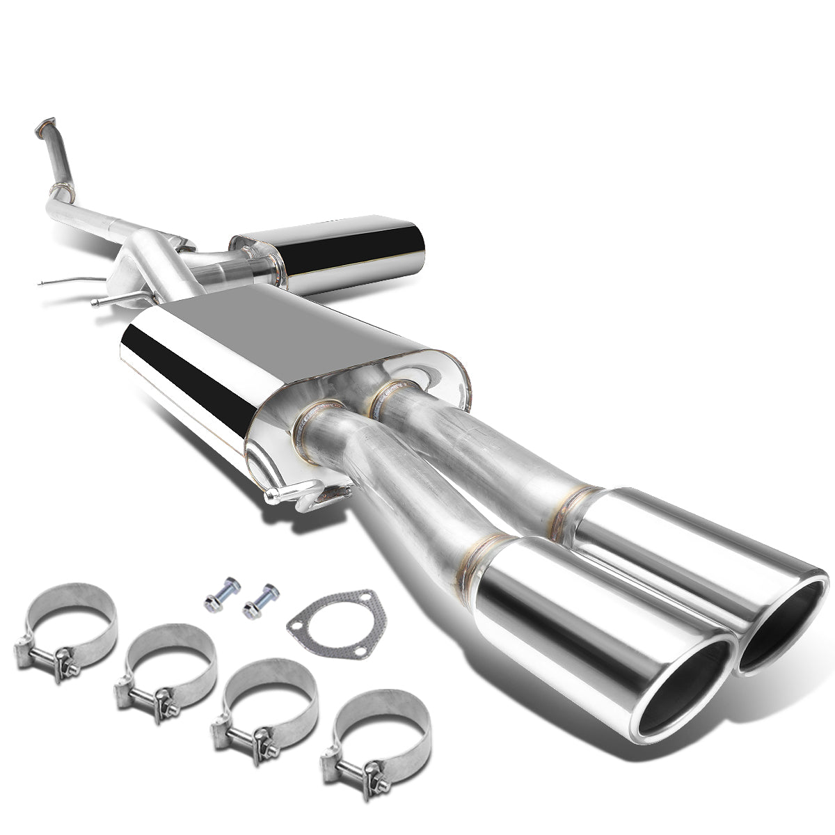 TUBERIA CATBACK CATBACK - 97-01 AUDI A4 SEDAN / WAGON 1.8L TURBO FWD - DOUBLE ROLLED TIP - STAINLESS STEEL