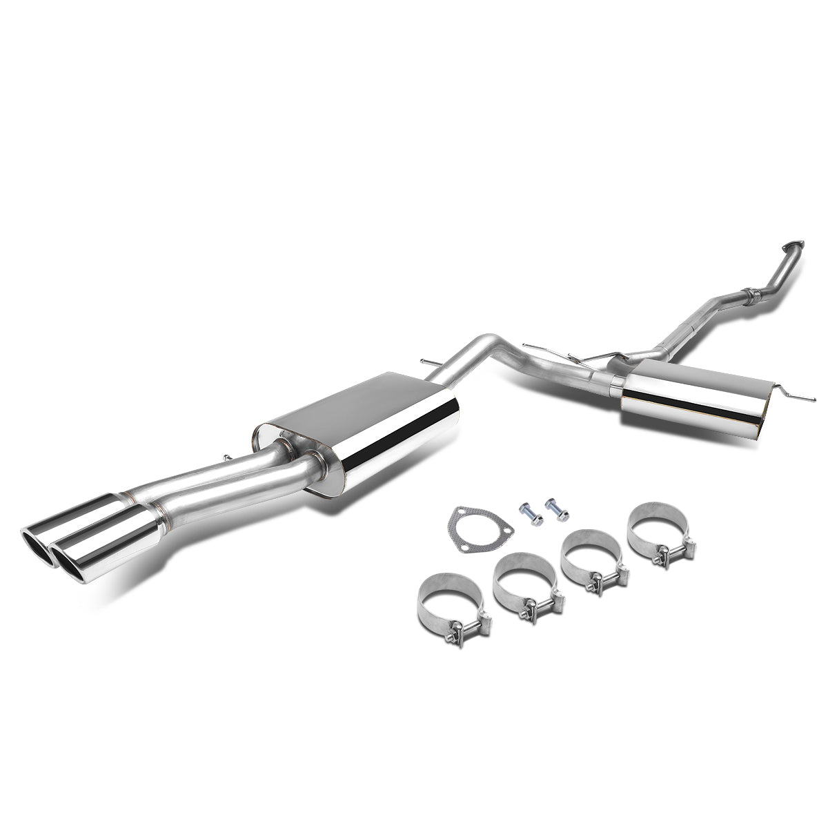 TUBERIA CATBACK CATBACK - 97-01 AUDI A4 SEDAN / WAGON 1.8L TURBO FWD - DOUBLE ROLLED TIP - STAINLESS STEEL