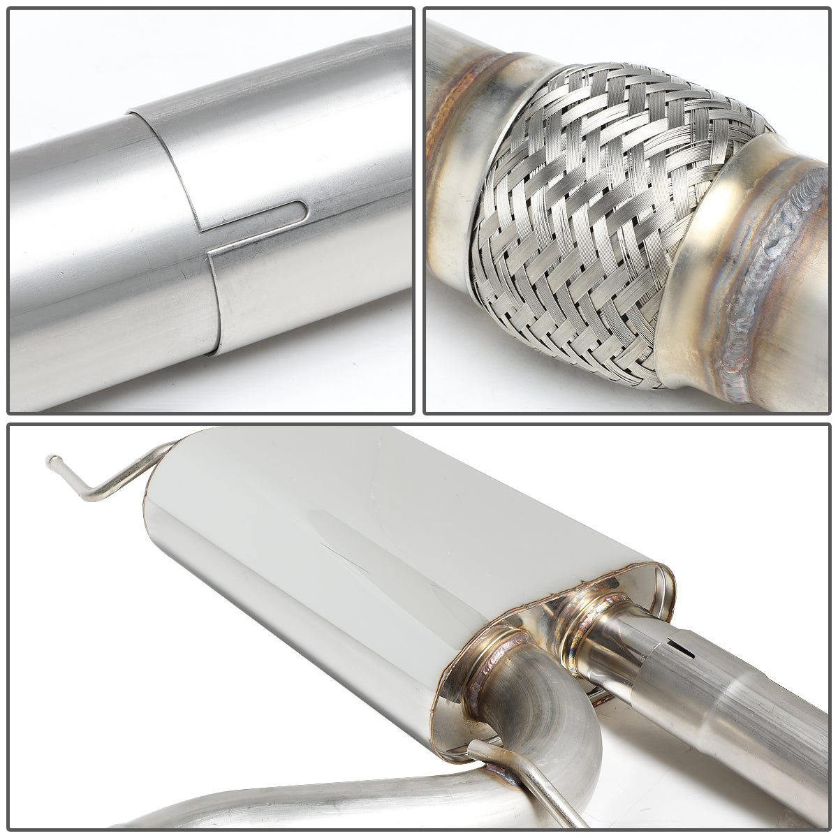 TUBERIA CATBACK CATBACK - 97-01 AUDI A4 SEDAN / WAGON 1.8L TURBO FWD - DOUBLE ROLLED TIP - STAINLESS STEEL