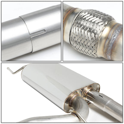 TUBERIA CATBACK CATBACK - 97-01 AUDI A4 SEDAN / WAGON 1.8L TURBO FWD - DOUBLE ROLLED TIP - STAINLESS STEEL