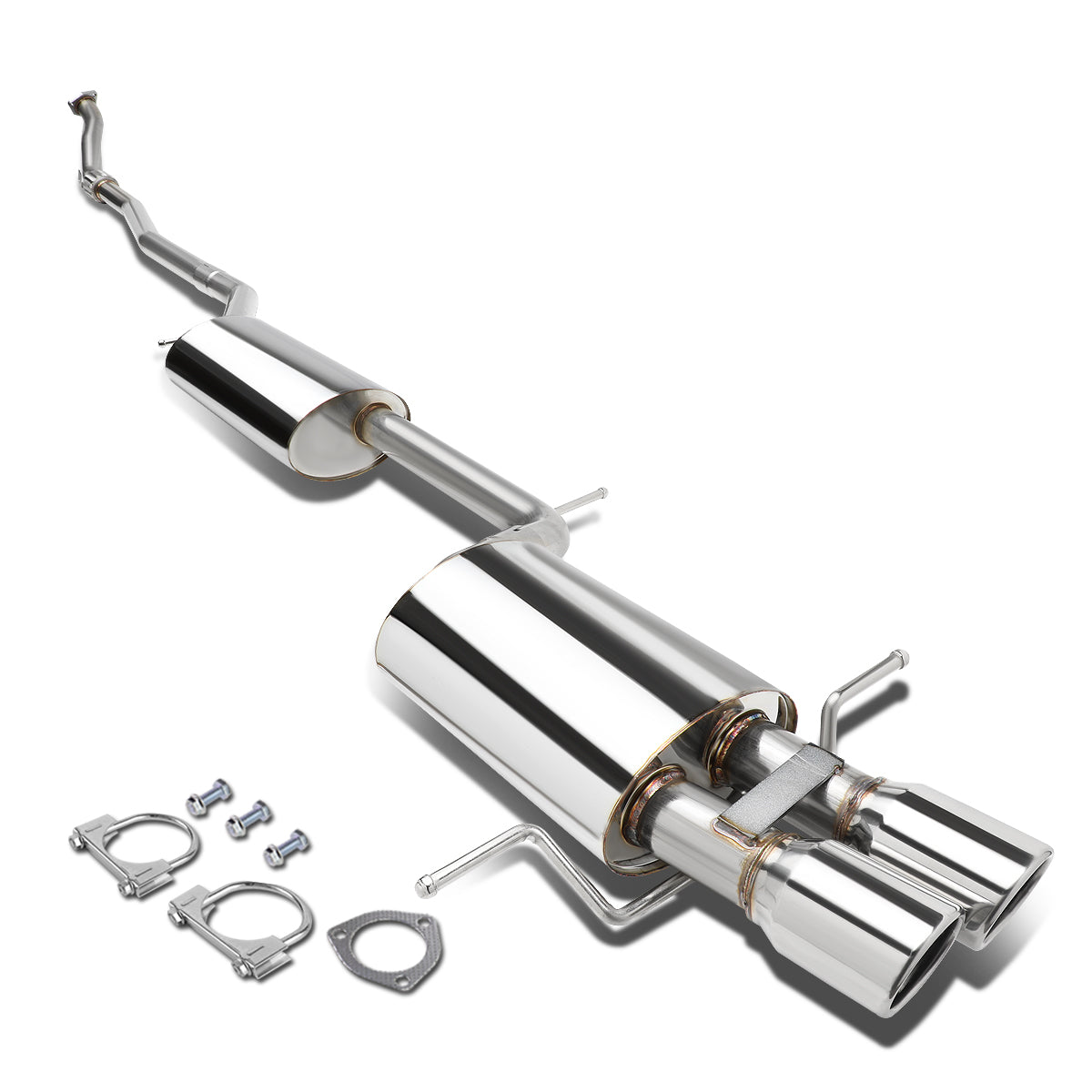 TUBERIA CATBACK CATBACK - 97-01 AUDI A4 QUATTRO SEDAN / WAGON 1.8L TURBO AWD - DOUBLE ROLLED TIP - STAINLESS STEEL