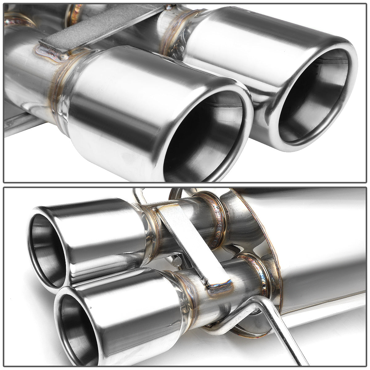 TUBERIA CATBACK CATBACK - 97-01 AUDI A4 QUATTRO SEDAN / WAGON 1.8L TURBO AWD - DOUBLE ROLLED TIP - STAINLESS STEEL
