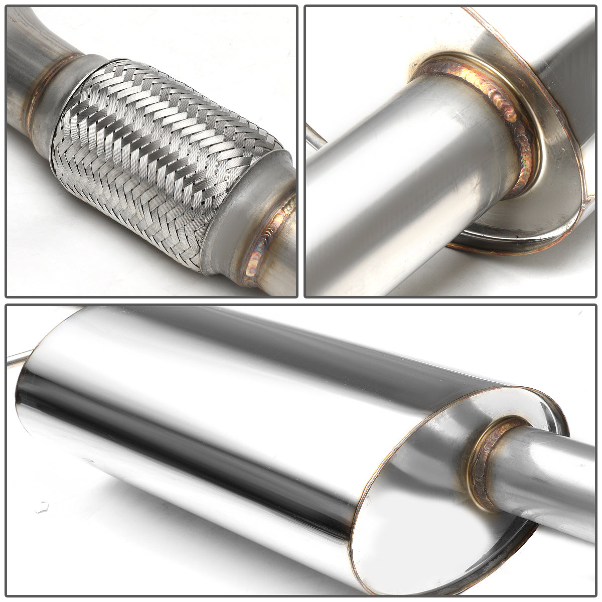 TUBERIA CATBACK CATBACK - 97-01 AUDI A4 QUATTRO SEDAN / WAGON 1.8L TURBO AWD - DOUBLE ROLLED TIP - STAINLESS STEEL