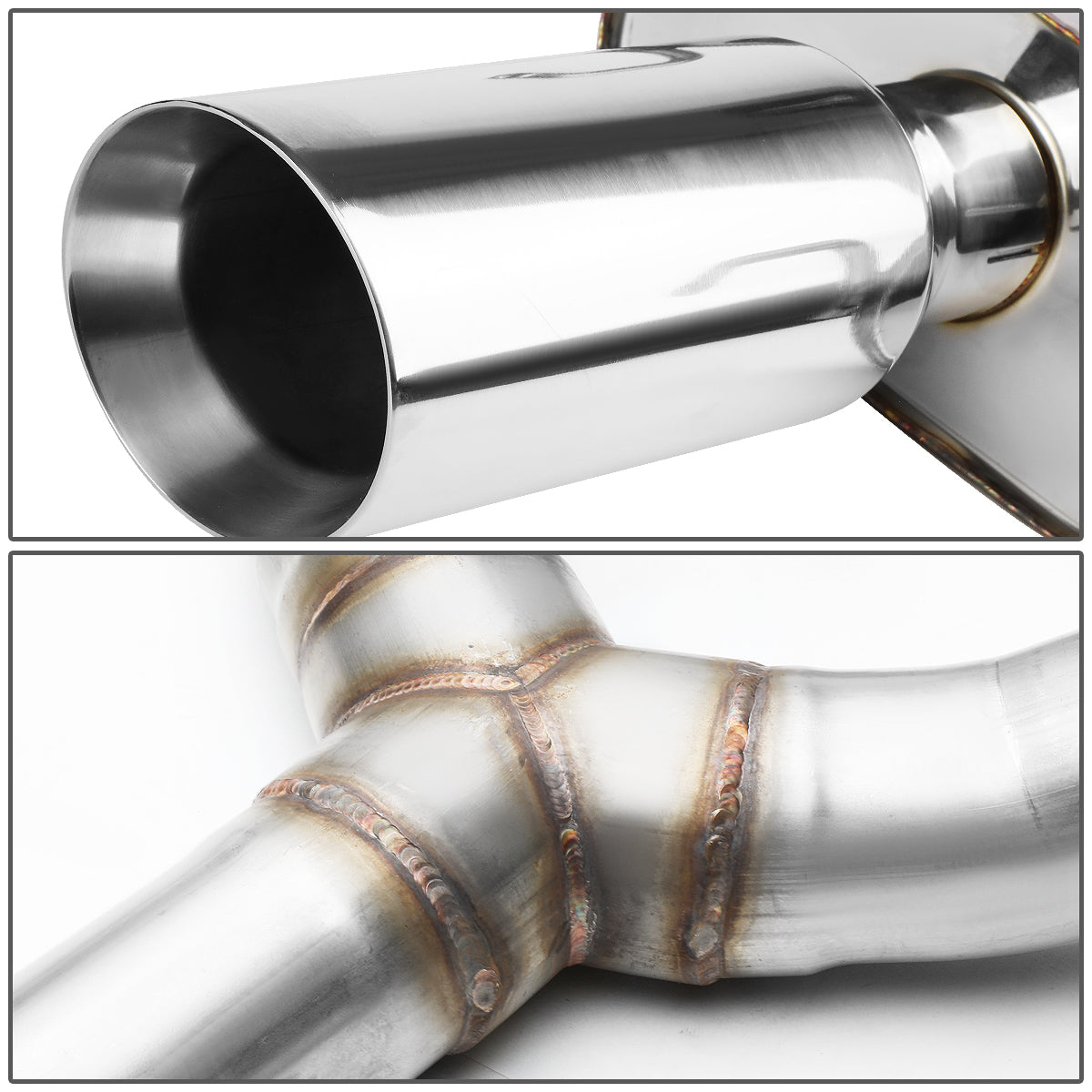 TUBERIA CATBACK CATBACK - 97-99 PONTIAC GRAND PRIX / 2005 PONTIAC GRAND PRIX 5.3L / 2005 CHEVY IMPALA 3.8L / 00-05 CHEVY MONTE CARLO 3.8L - DUAL ROLLED TIP - STAINLESS STEEL