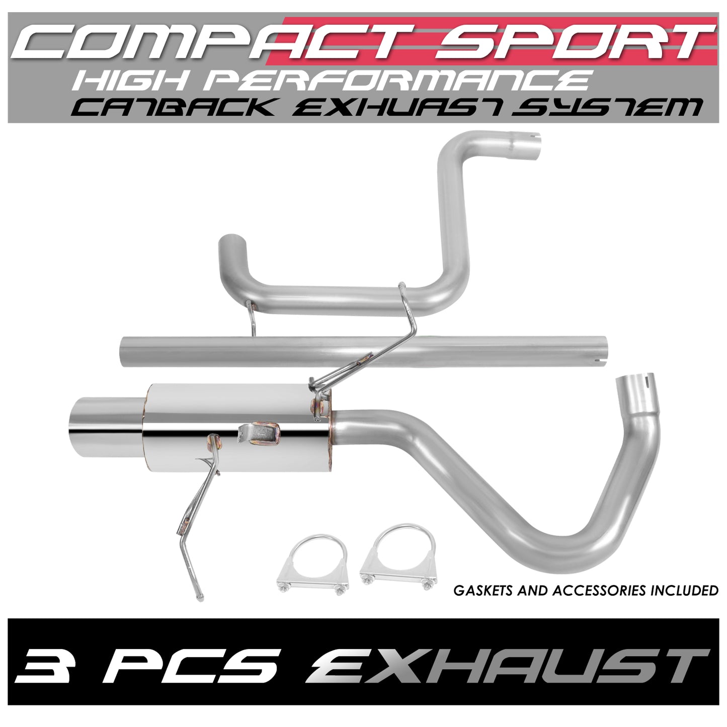 TUBERIA CATBACK CATBACK - 01-06 CHRYSLER PT CRUISER 2.4L- SINGLE TIP - STAINLESS STEEL