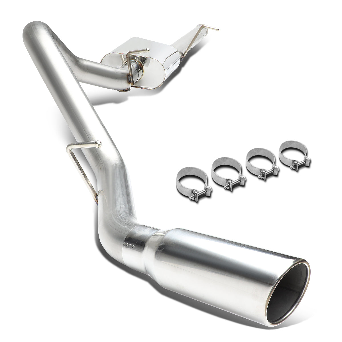 TUBERIA CATBACK CATBACK - 07-13 CHEVY SILVERADO / GMC SIERRA STANDARD CAB LONG BED 4.3L / 4.8L / 5.3L / 6.0L - SINGLE TIP - STAINLESS STEEL