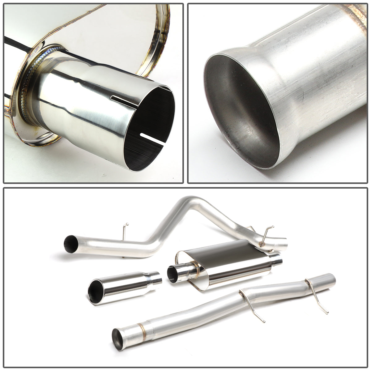 TUBERIA CATBACK CATBACK - 07-13 CHEVY SILVERADO 1500 CREW, EXTENDED CAB / 07-13 GMC SIERRA 1500 CREW / EXTENDED CAB - SHORT BED - SINGLE - STAINLESS STEEL