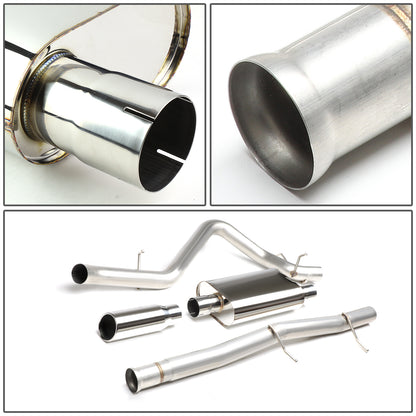 TUBERIA CATBACK CATBACK - 07-13 CHEVY SILVERADO 1500 CREW, EXTENDED CAB / 07-13 GMC SIERRA 1500 CREW / EXTENDED CAB - SHORT BED - SINGLE - STAINLESS STEEL