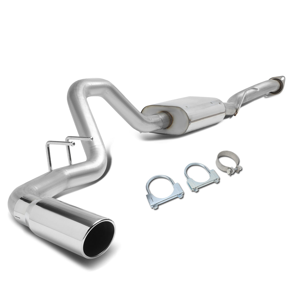 TUBERIA CATBACK CATBACK - 99-07 CHEVY SILVERADO / GMC SIERRA STANDARD CAB SHORT BED 4.3L / 4.8L / 5.3L / 6.0L - MUFFLER TIP - STAINLESS STEEL