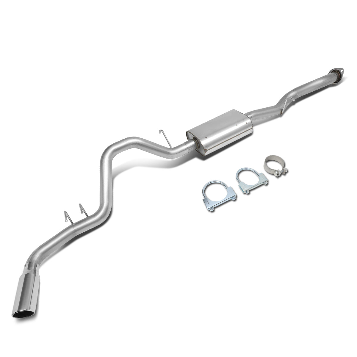 TUBERIA CATBACK CATBACK - 99-07 CHEVY SILVERADO / GMC SIERRA STANDARD CAB SHORT BED 4.3L / 4.8L / 5.3L / 6.0L - MUFFLER TIP - STAINLESS STEEL