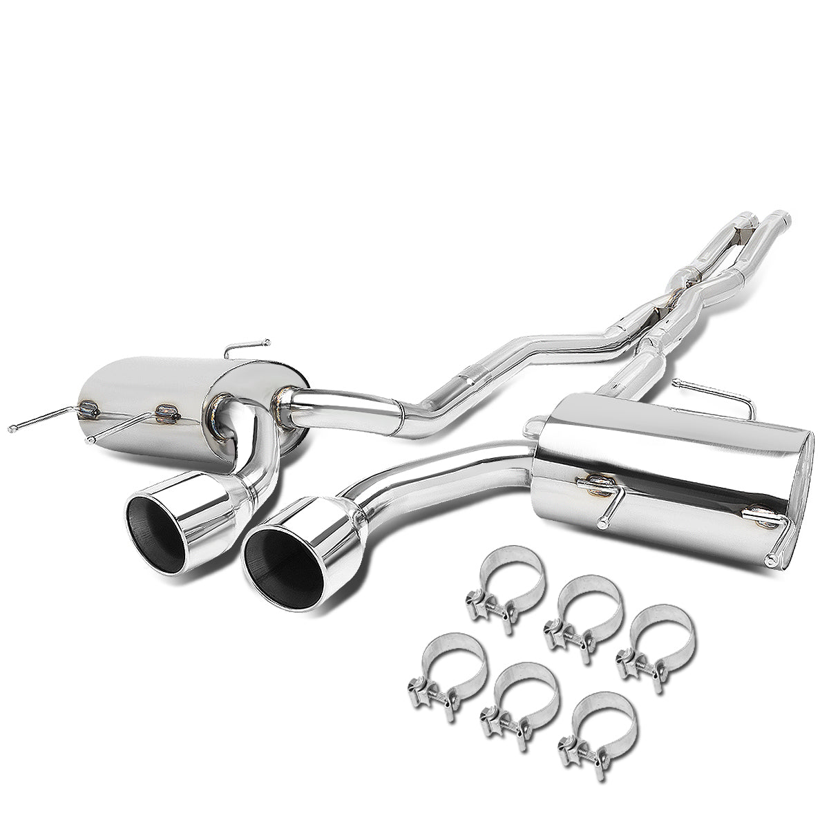 TUBERIA CATBACK CATBACK - 09-11 CADILLAC CTS-V RWD A/T M/T 6.2L - DUAL ROLLED TIP - STAINLESS STEEL
