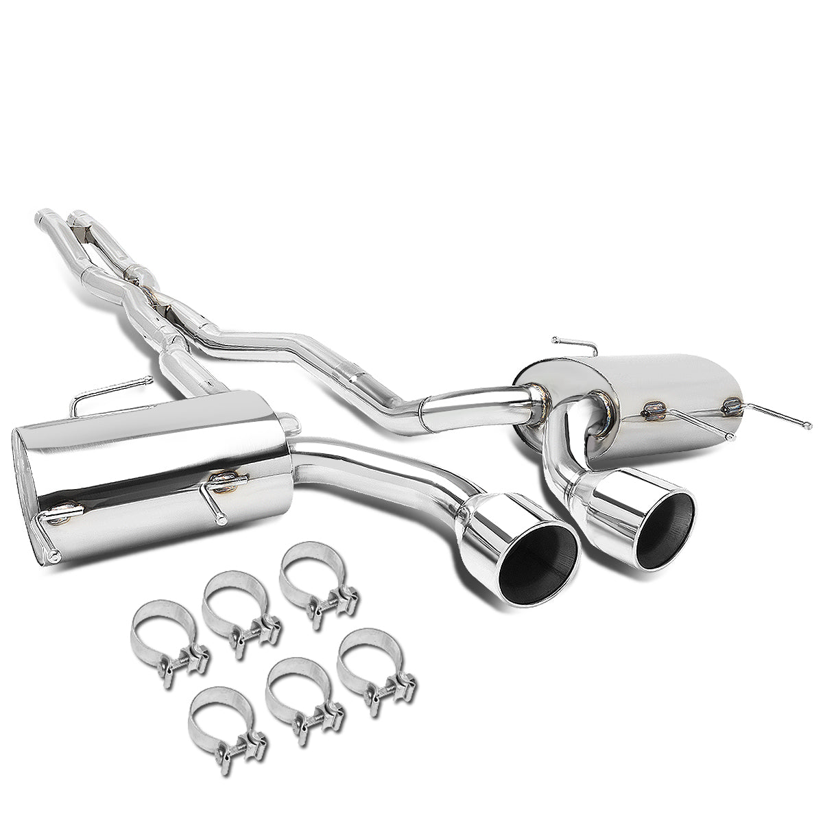 TUBERIA CATBACK CATBACK - 09-11 CADILLAC CTS-V RWD A/T M/T 6.2L - DUAL ROLLED TIP - STAINLESS STEEL