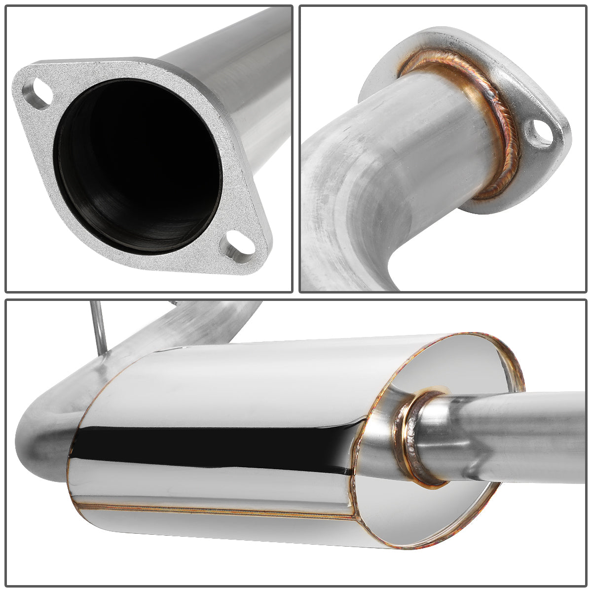 TUBERIA CATBACK CATBACK - 00-05 DODGE NEON - SINGLE BURNT TIP - STAINLESS STEEL