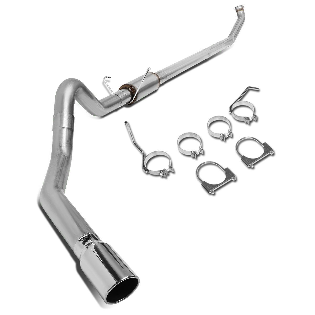 TUBERIA CATBACK CATBACK - 04-07 DODGE RAM 2500, 3500 5.9 - TURBO DIESEL - SINGLE TIP - STAINLESS STEEL
