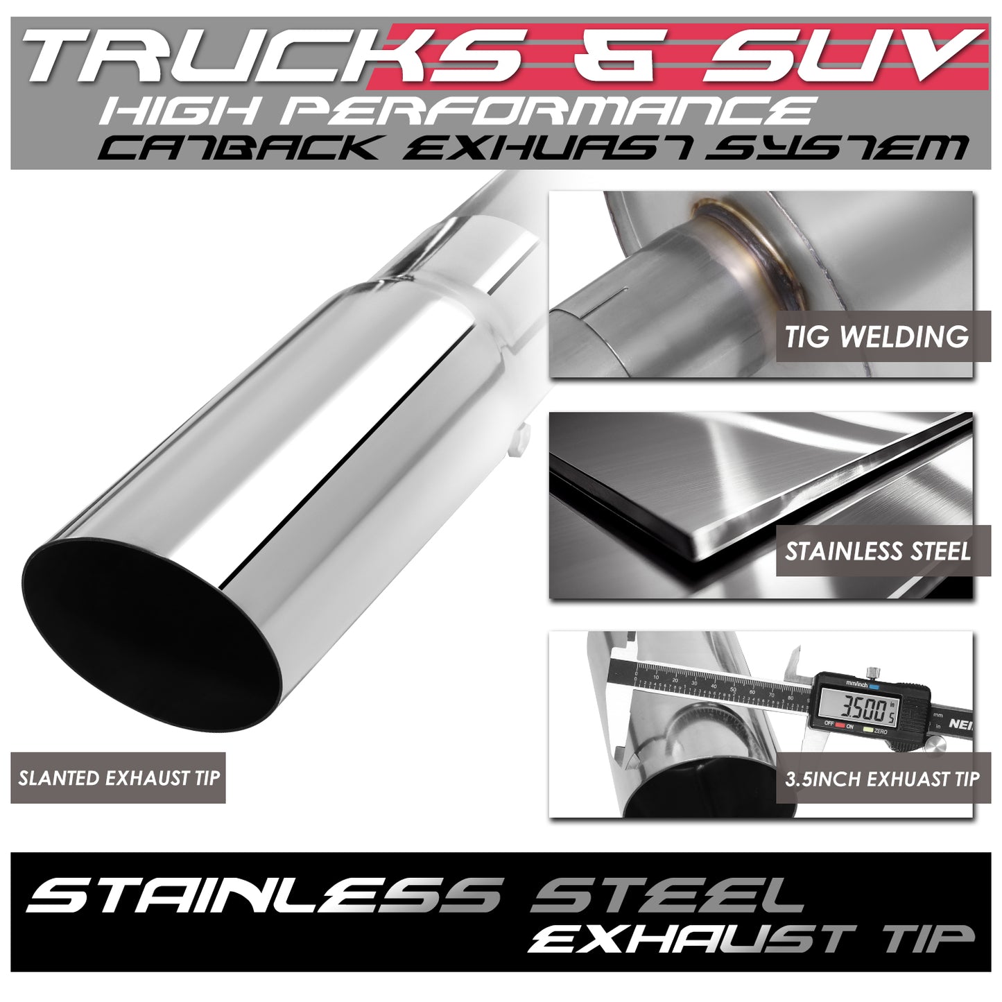 TUBERIA CATBACK CATBACK - 04-05 DODGE RAM 5.7L - STAINLESS STEEL