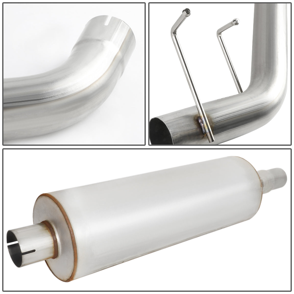 TUBERIA CATBACK CATBACK - 98-01 DODGE RAM 1500, 2500, 3500 - STANDARD / EXTENDED CAB 3.9L / 5.2L / 5.9L - SINGLE TIP - STAINLESS STEEL