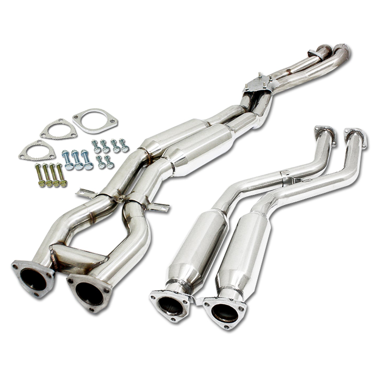TUBERIA CATBACK CATBACK - 99-06 BMW E46 M3 + DOWN PIPE - STAINLESS STEEL